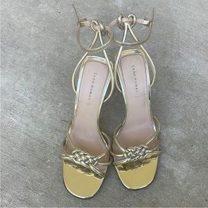 Zara gold knot heels